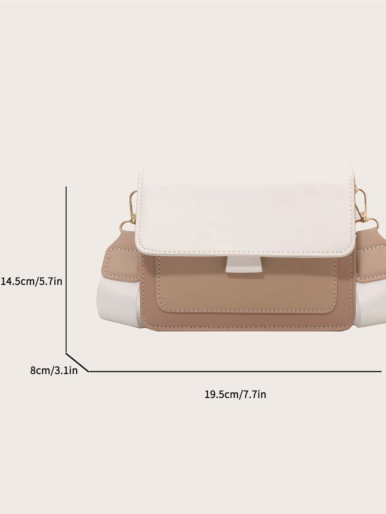 medidas del bolso 19.5 × 14.5 × 8 cm