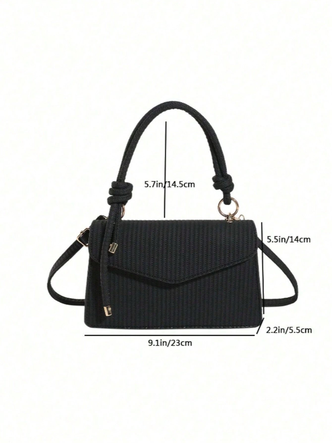 medidas del bolso negro mini 23x14x5.5 cm