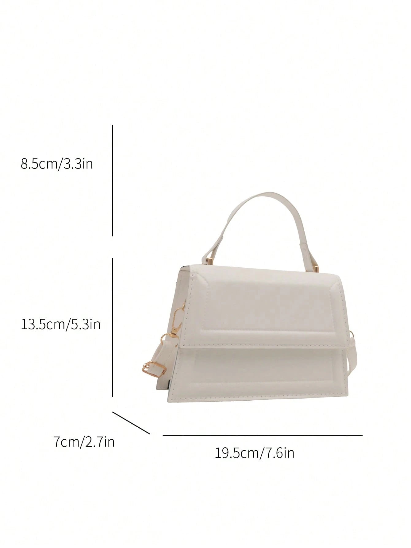 medidas del bolso blanco 19.5x13.5x7 cm