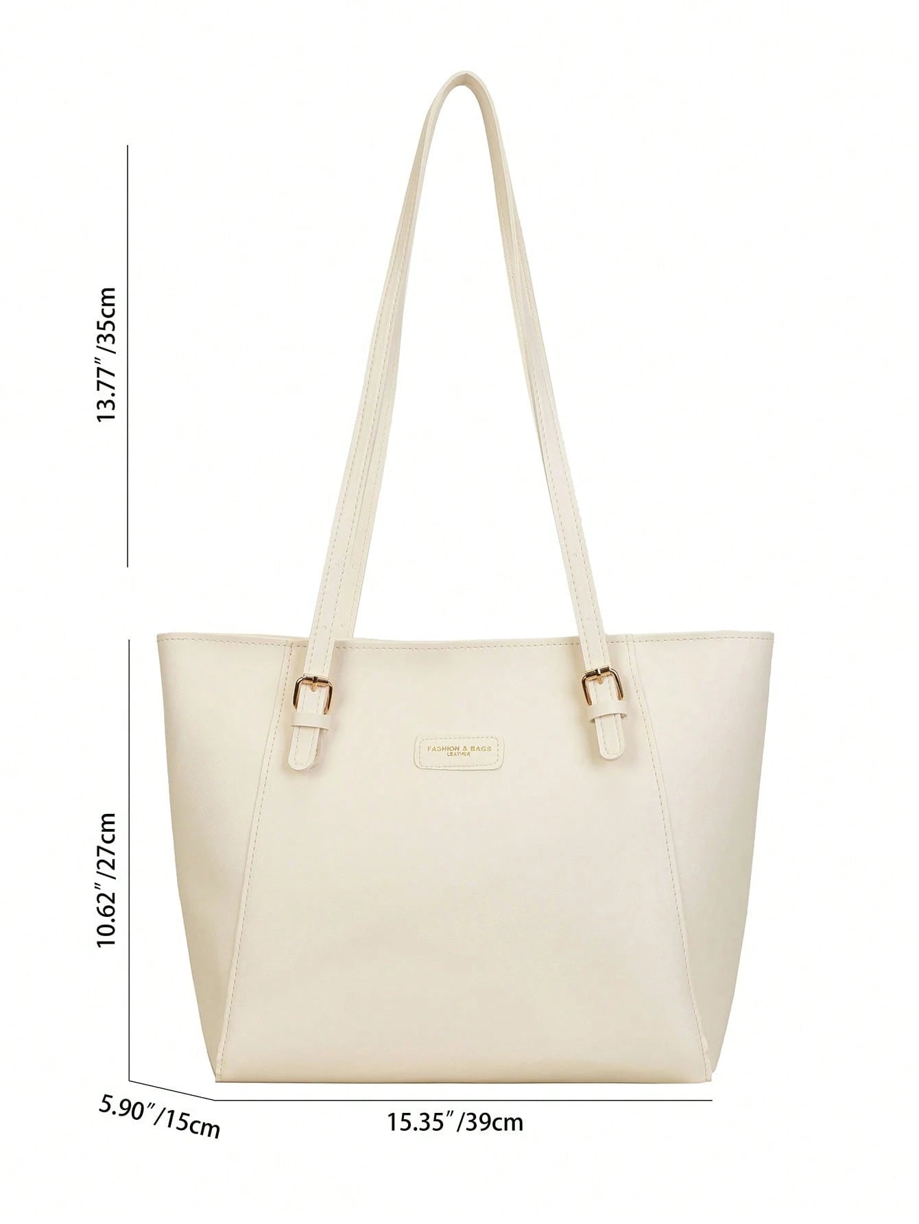 Bolso tote marfil para mujer con medidas de 39 por 27 centímetros