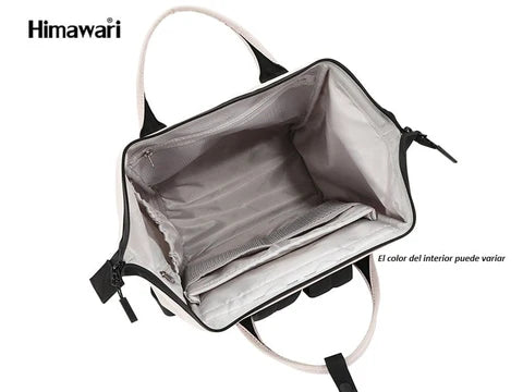 interior del bolso mochila con compartimento para laptop