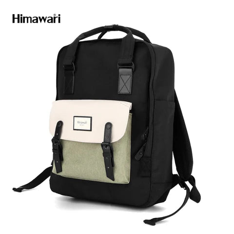 mochila negra bicolor para laptop dama