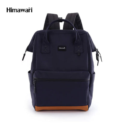 vista frontal mochila azul Himawari para laptop
