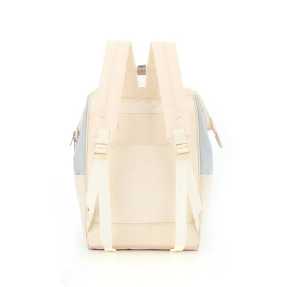 vista trasera mochila pastel con correas acolchadas
