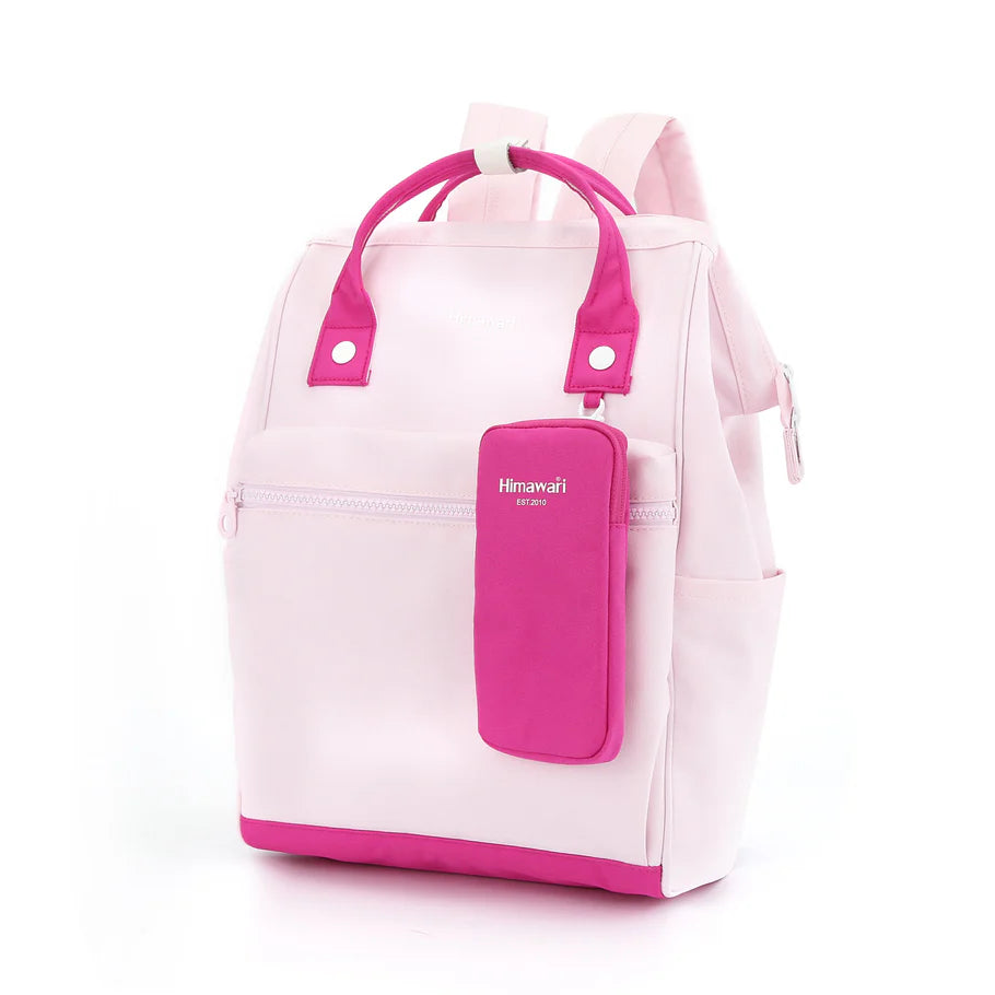 mochila rosada con estuche para dama Himawari
