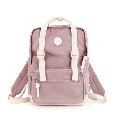 detalle bolsillo frontal mochila rosada Himawari
