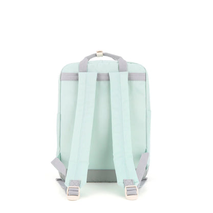 parte trasera mochila menta para dama con tirantes ajustables