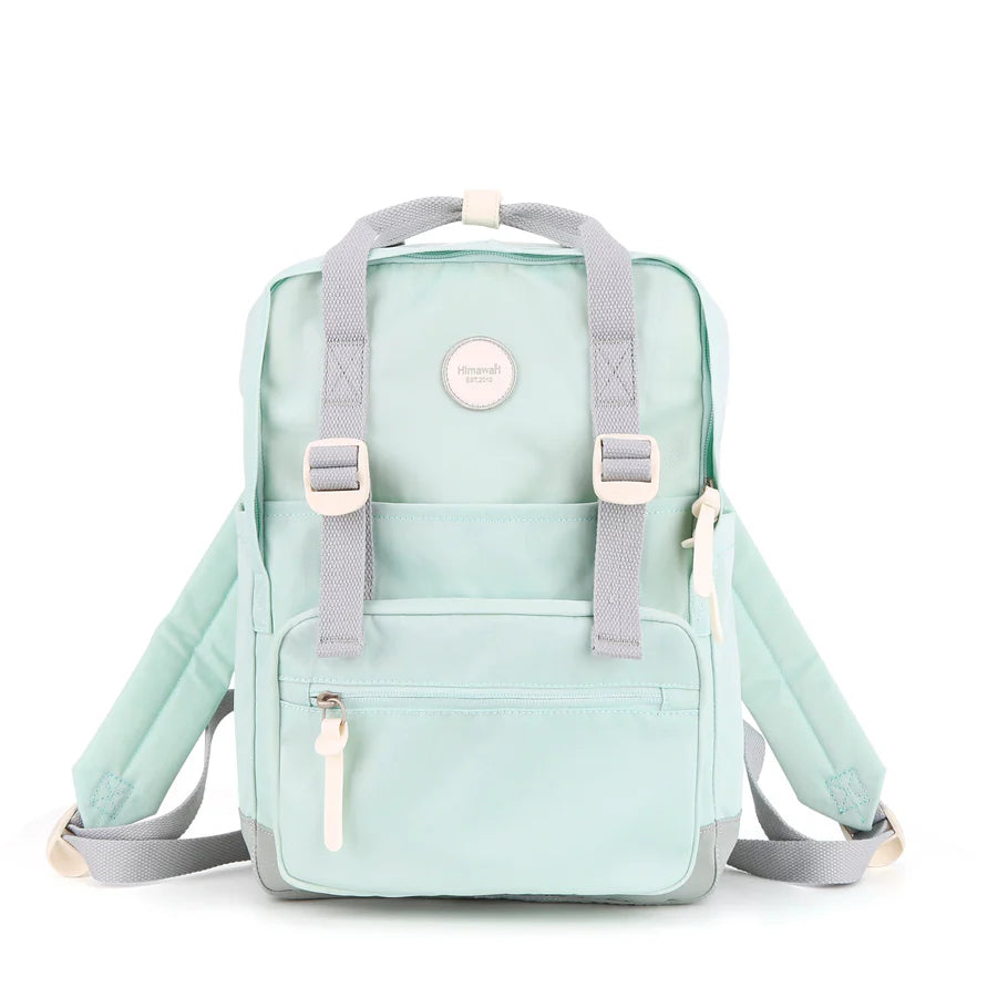 vista frontal mochila menta impermeable para dama