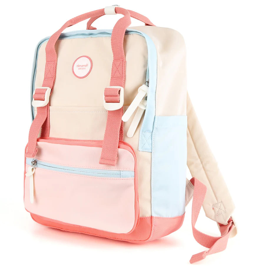 vista lateral mochila multicolor impermeable 