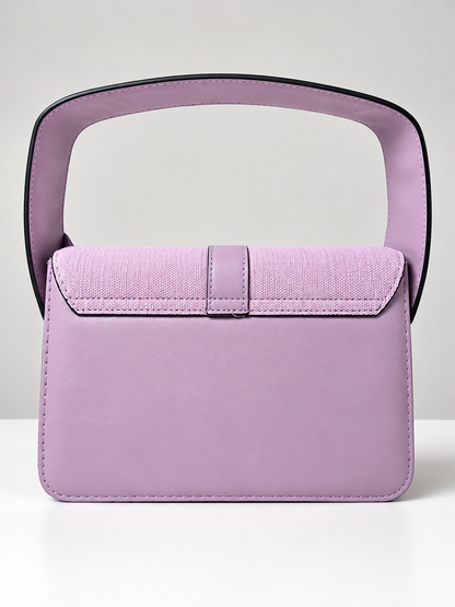 Bolso lila para mujer vista posterior con asa ancha