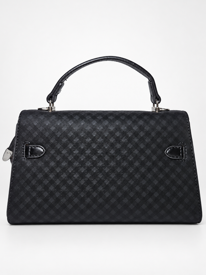 Bolso estructurado negro para mujer vista posterior
