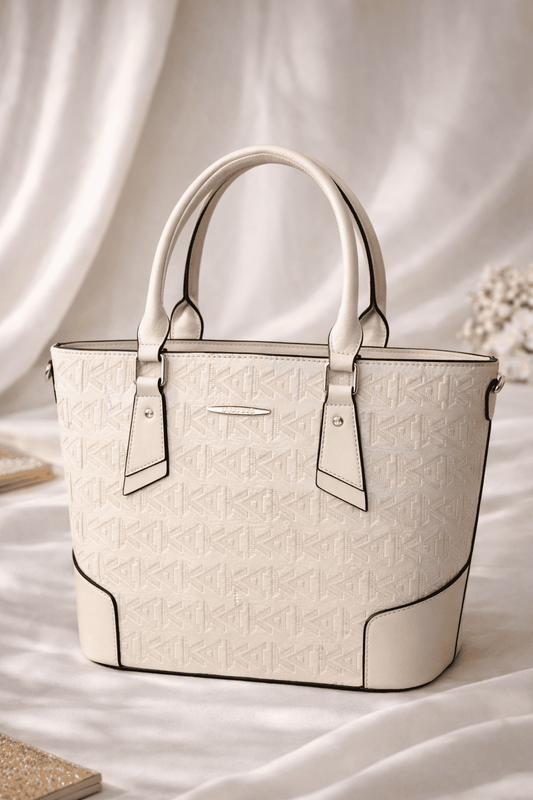 bolso blanco tote elegante para dama
