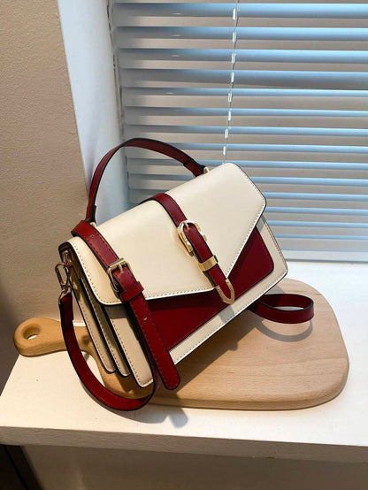 bolso beige y burdeos bandolera para dama