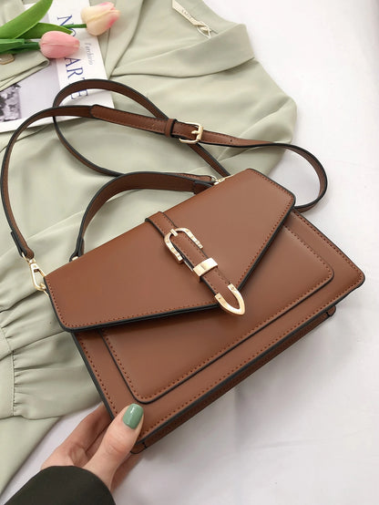bolso marrón para dama con correa y asa superior
