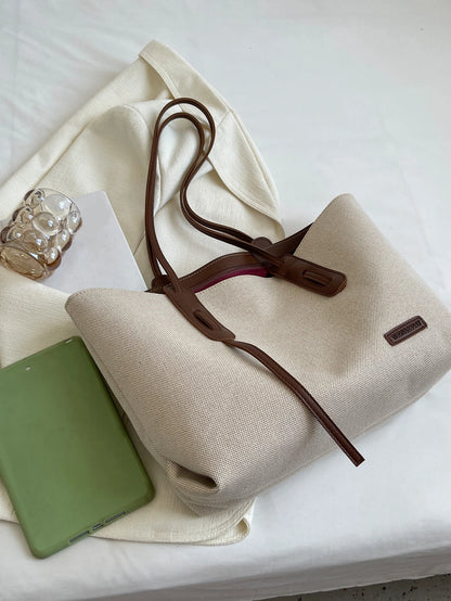 bolso beige tote para dama estilo casual
