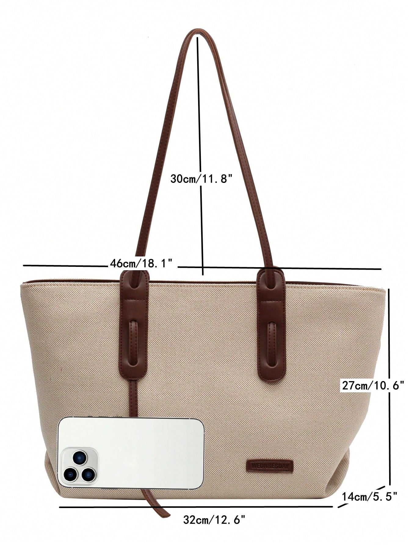 medidas del bolso 46 × 27 × 14 cm