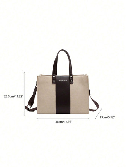 Bolso tote beige y café para mujer detalle de medidas