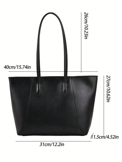 Bolso tote negro para mujer con medidas y asas largas