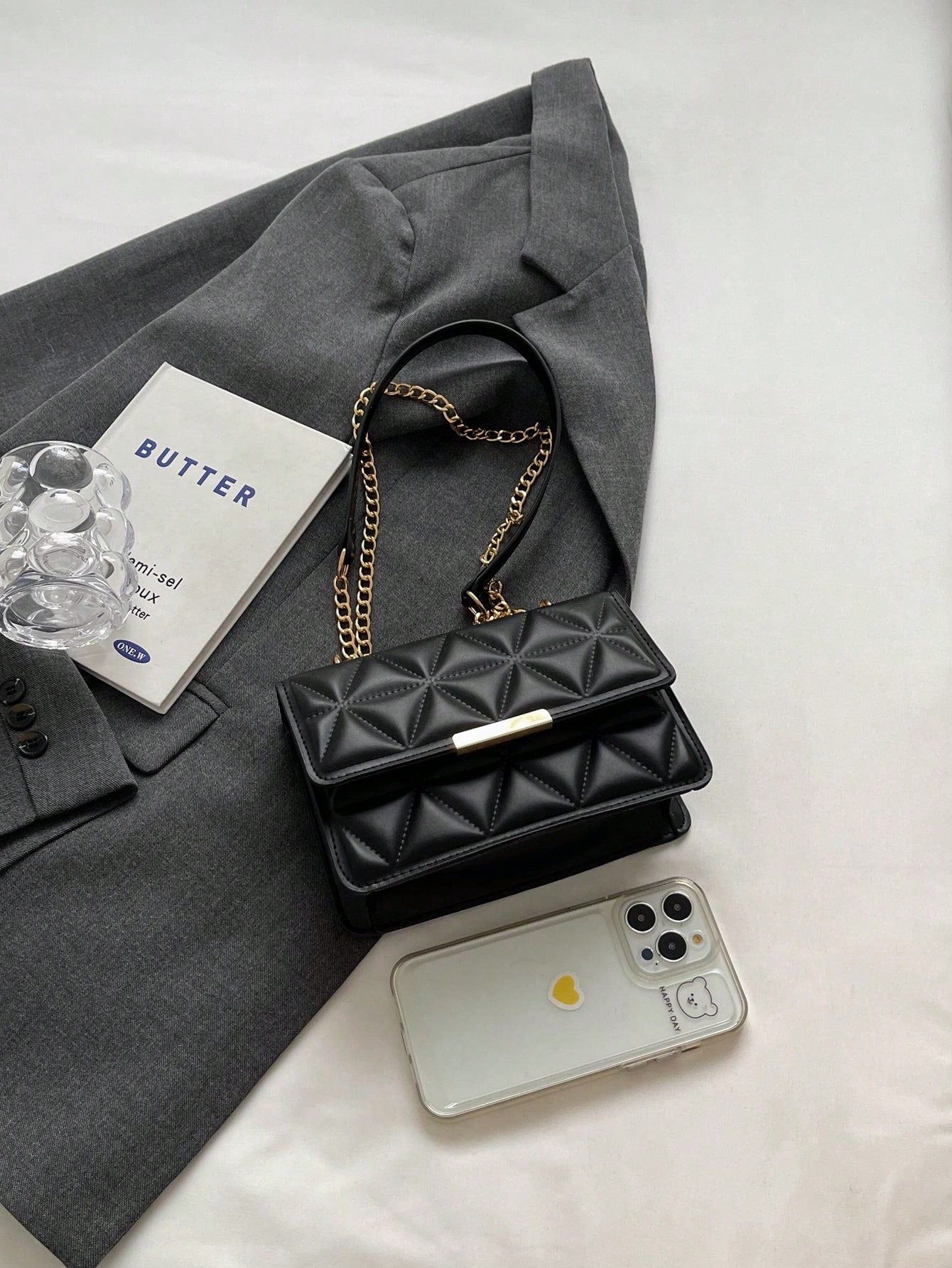 vista superior del bolso mini elegante