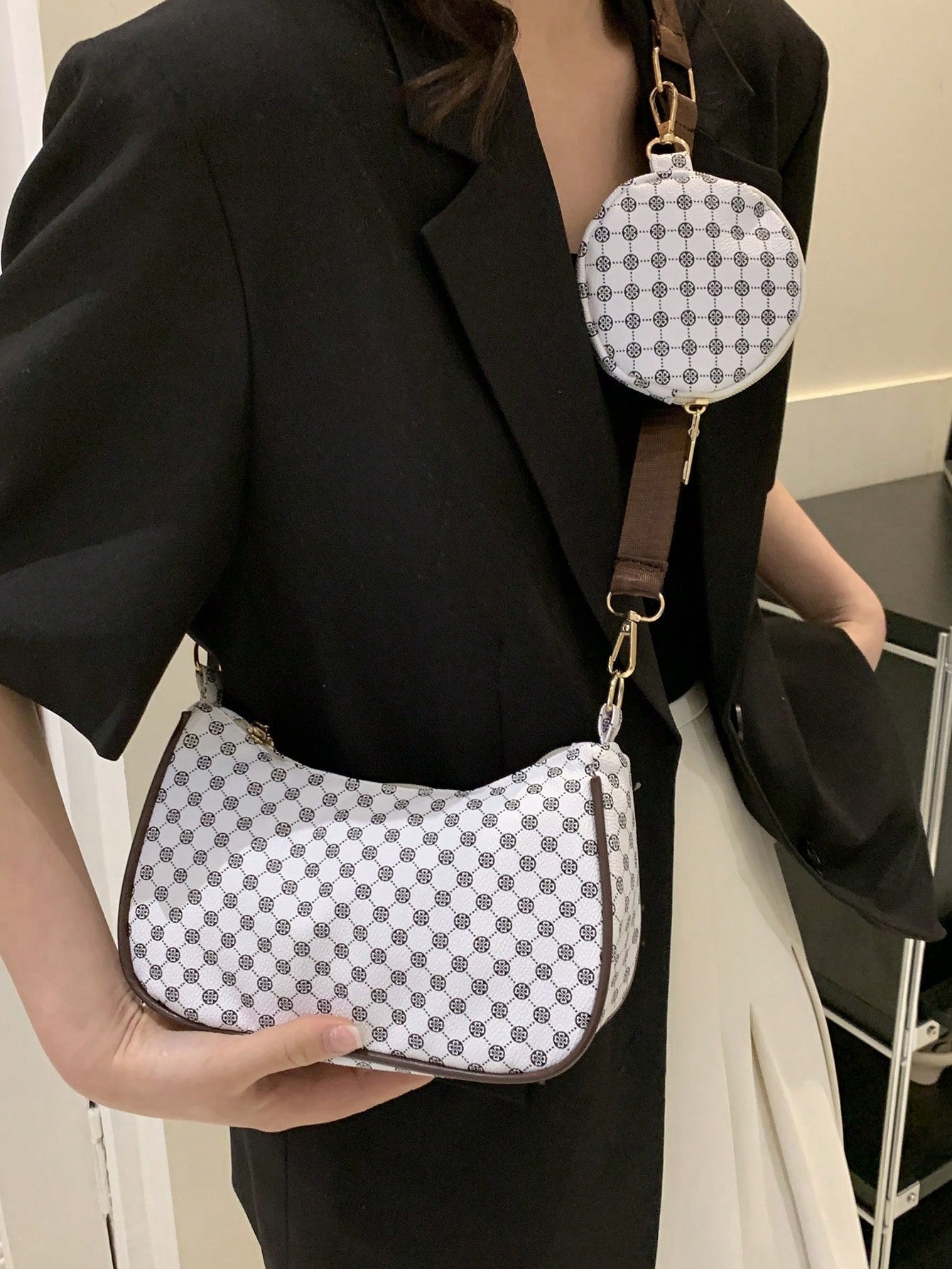 correa ajustable café del bolso