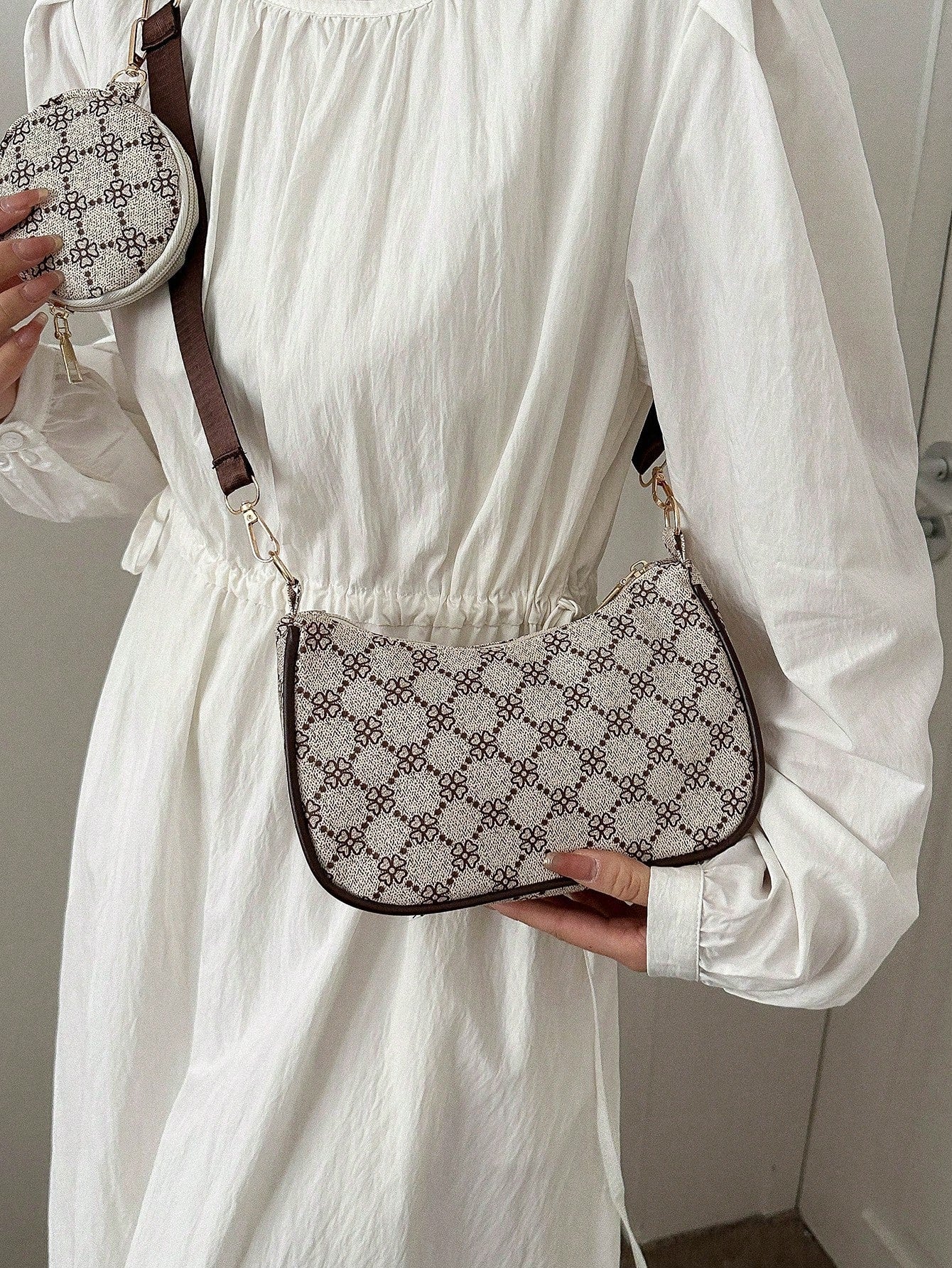 correa ajustable marrón del bolso hobo