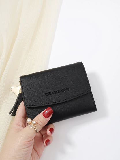 Cartera Plegable Minimalista Con Borla Para Dama
