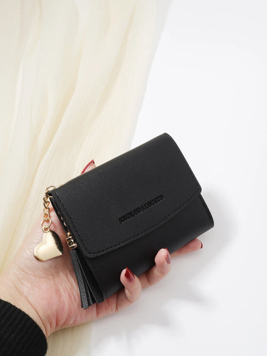 Cartera Plegable Minimalista Con Borla Para Dama
