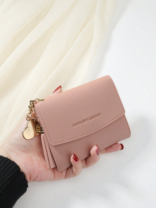 cartera rosa compacta para dama
