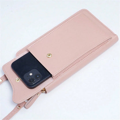 bolso porta celular con bolsillo frontal
