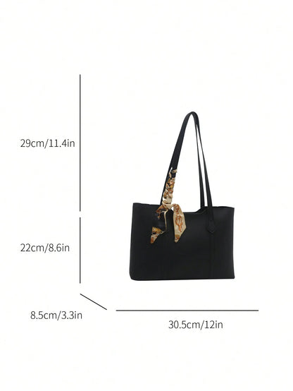 bolso tote negro para mujer detalle de medidas y estructura