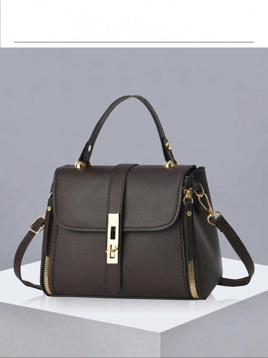bolso café cuadrado para dama
