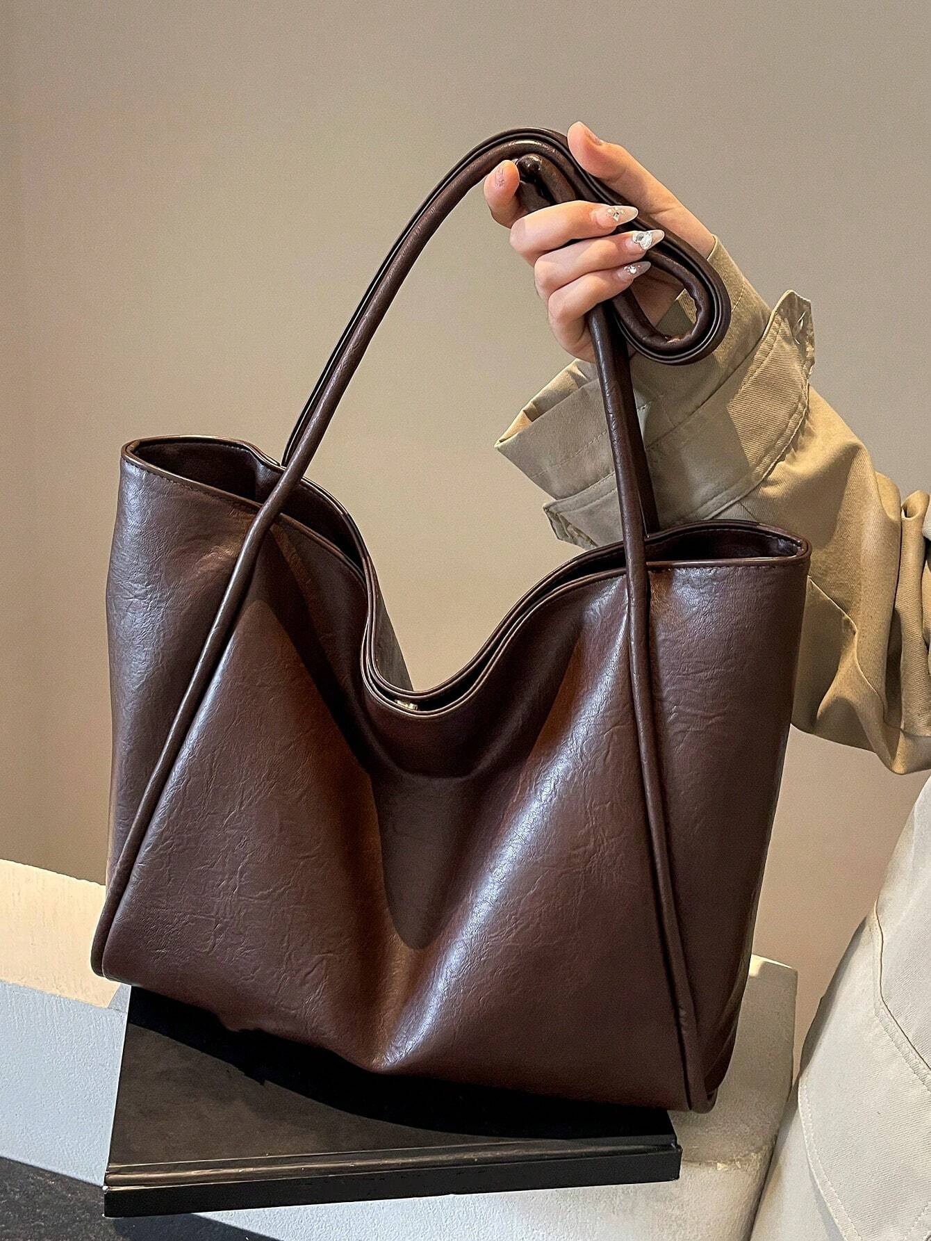 bolso café tote para dama de gran capacidad