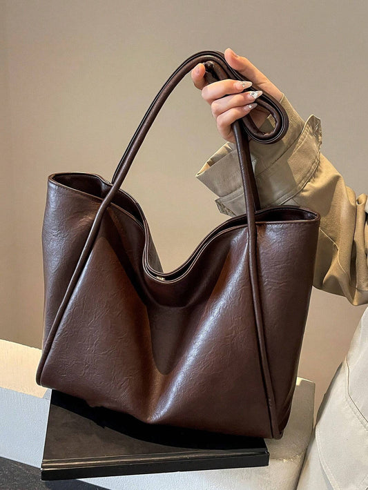 bolso café tote para dama de gran capacidad