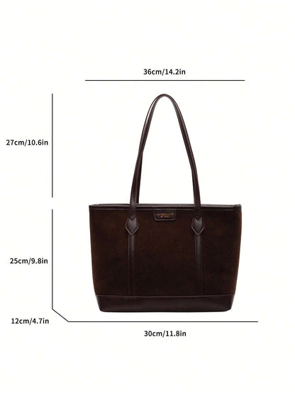 Bolso tote café para mujer medidas y estructura