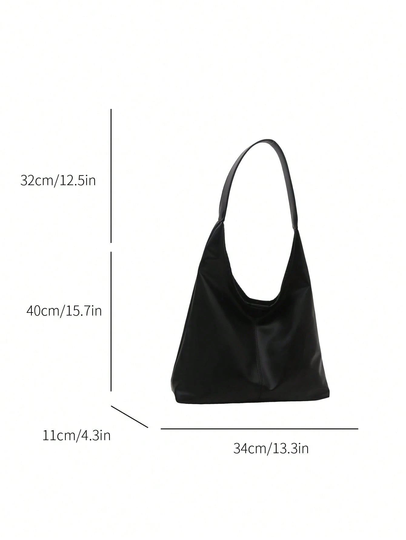Bolso de hombro negro para mujer con medidas y gran capacidad