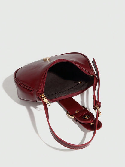 Bolso hobo burdeos para mujer con interior y cierre de cremallera