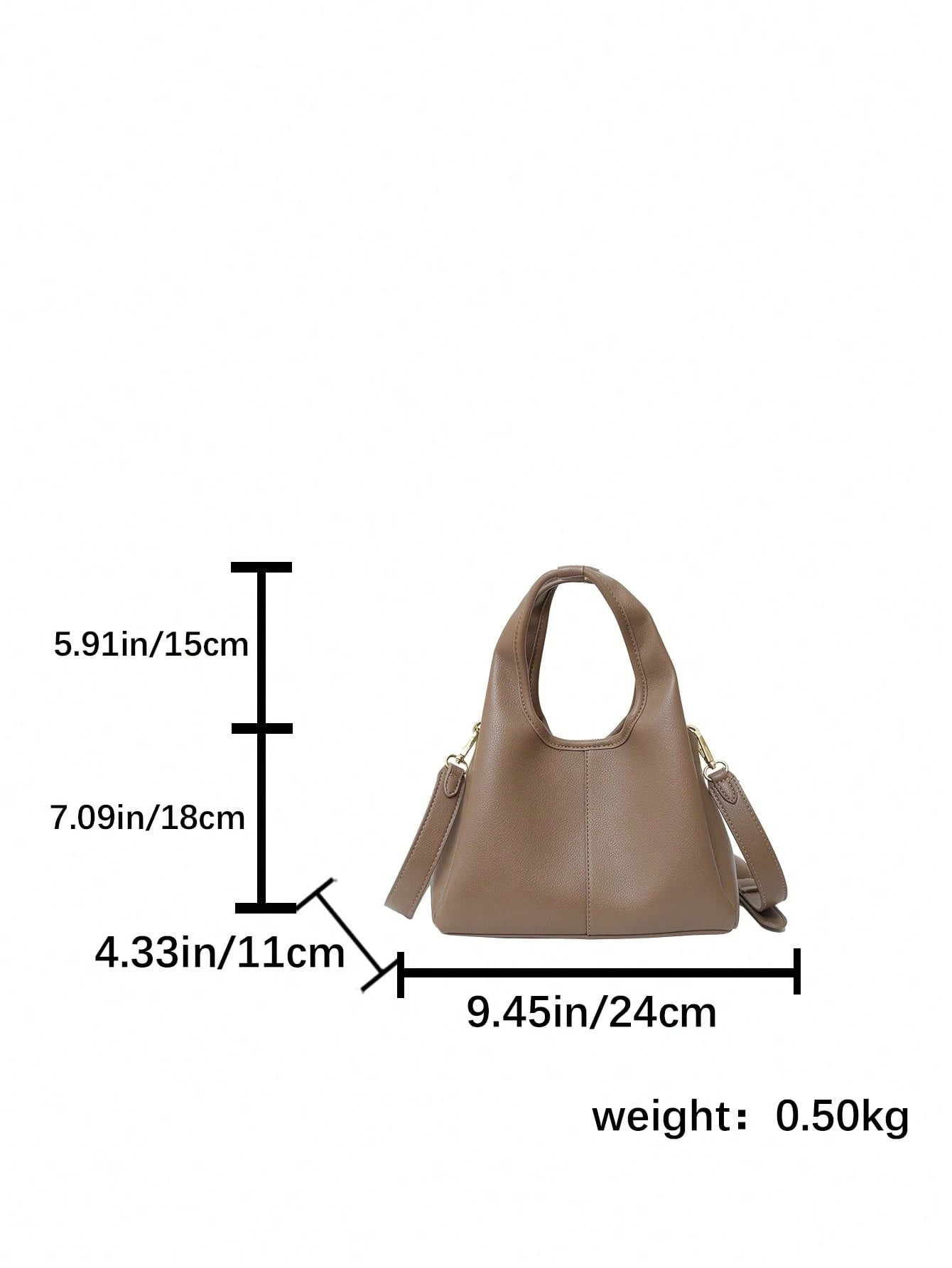 medidas del bolso 24 × 18 × 11 cm