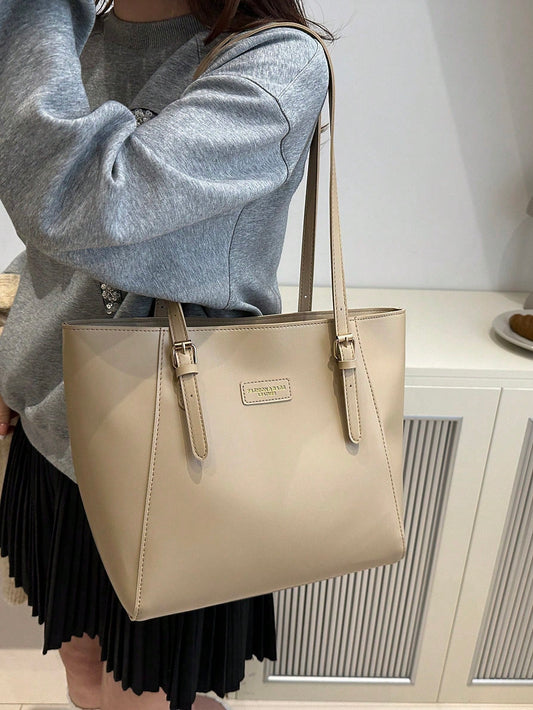 bolso caqui tote para dama con asas ajustables