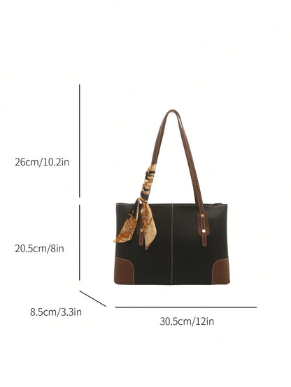 Bolso tote negro para mujer con medidas y diseño elegante