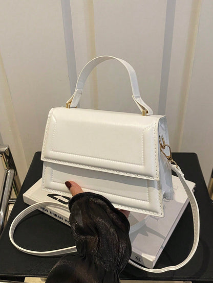 mini bolso blanco de cuero sintético para dama