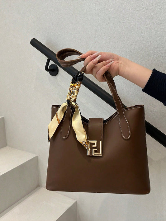 bolso café tipo tote para dama