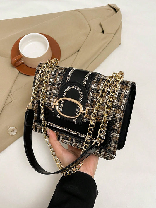 bolso negro tejido mini para dama