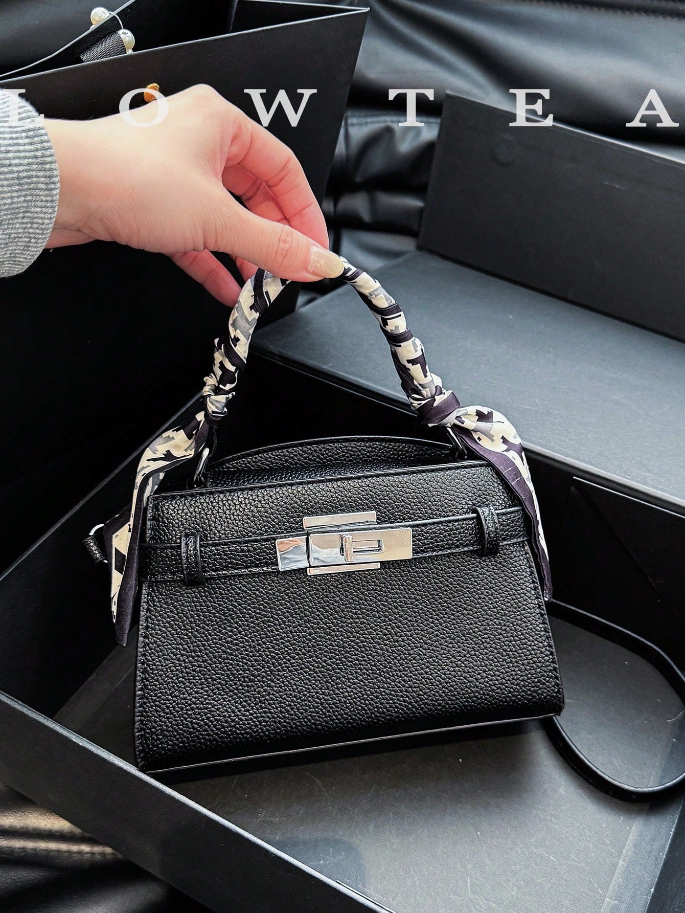 bolso negro elegante crossbody para dama