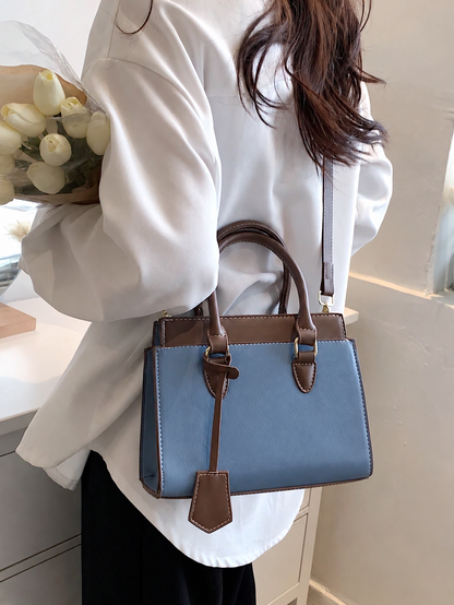 Bolso bandolera azul para mujer con correa larga ajustable