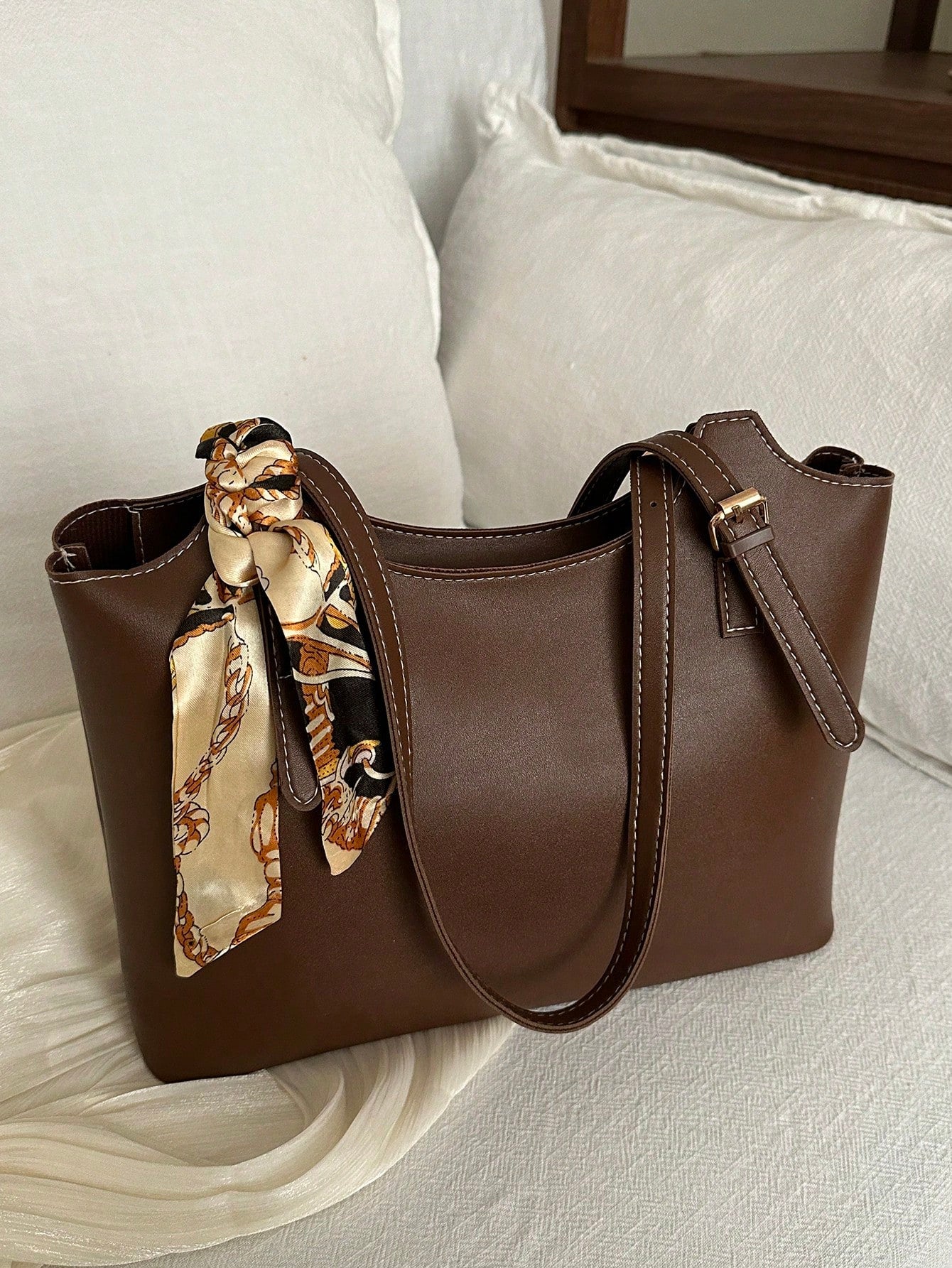 bolso marrón tote elegante para dama