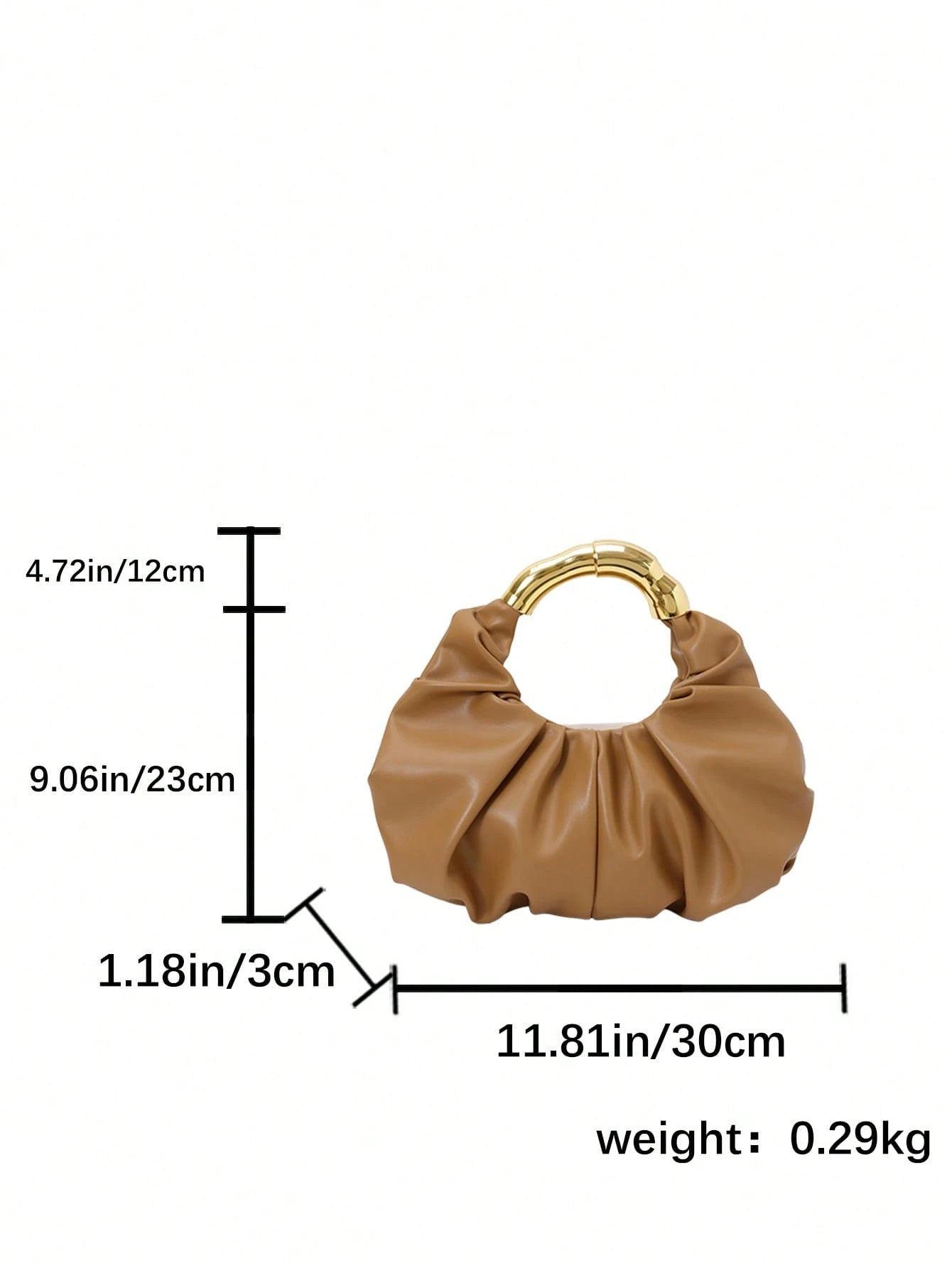 Bolso hobo marrón para mujer medidas y estructura