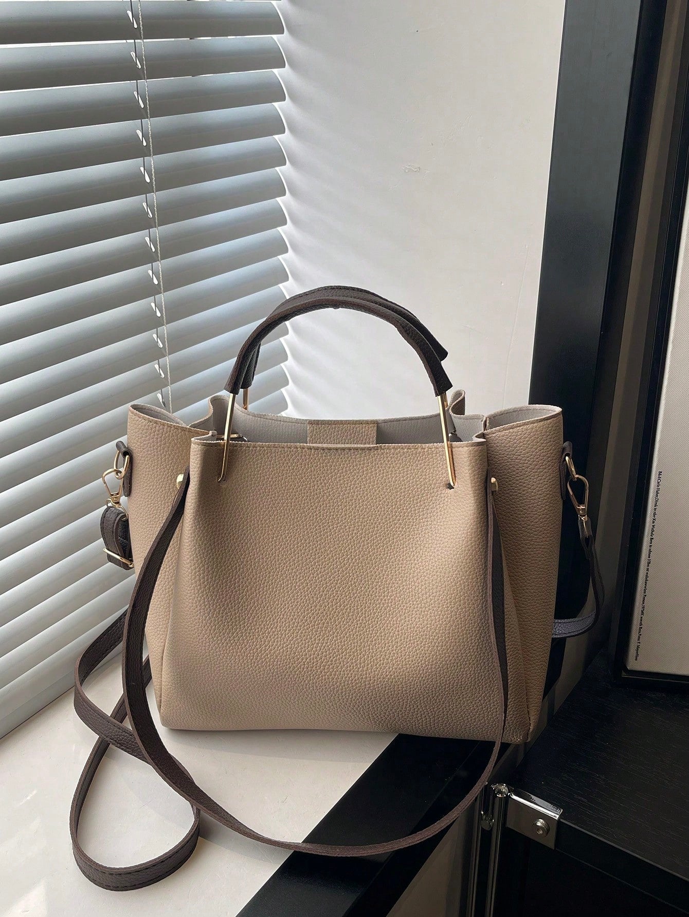 bolso caqui tote para dama