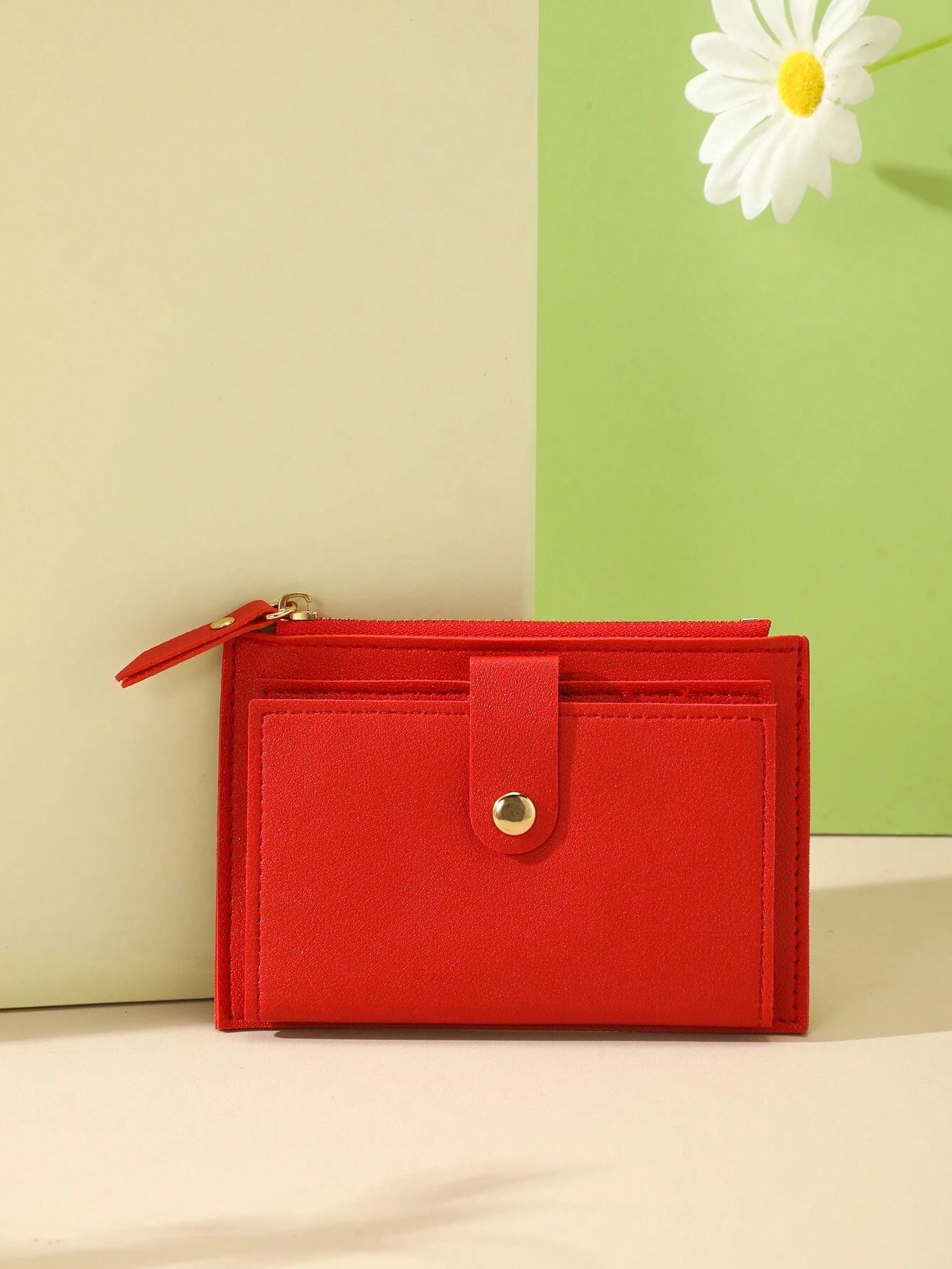 cartera rojo cartera compacta para dama
