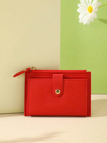 cartera rojo cartera compacta para dama

